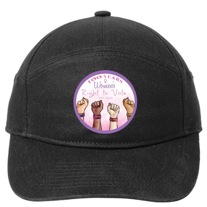 100 Years Right To Vote Centennial Xix 19th Amendment Suffragette Woman Voting 7-Panel Snapback Hat