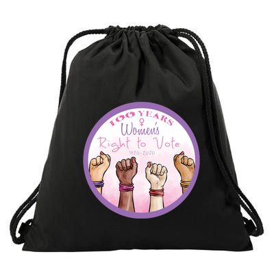 100 Years Right To Vote Centennial Xix 19th Amendment Suffragette Woman Voting Drawstring Bag