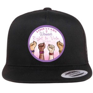 100 Years Right To Vote Centennial Xix 19th Amendment Suffragette Woman Voting Flat Bill Trucker Hat