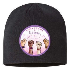 100 Years Right To Vote Centennial Xix 19th Amendment Suffragette Woman Voting Sustainable Beanie