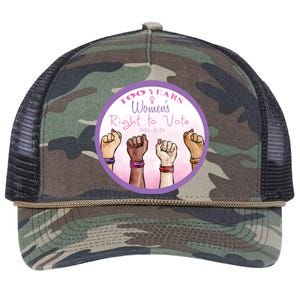 100 Years Right To Vote Centennial Xix 19th Amendment Suffragette Woman Voting Retro Rope Trucker Hat Cap