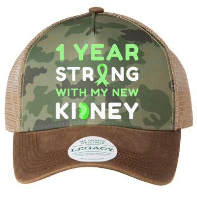 1 Year Strong With My New Kidney Transplant Anniversary Legacy Tie Dye Trucker Hat