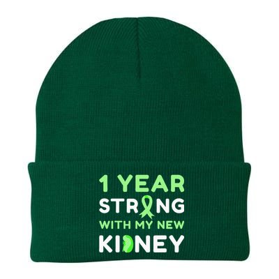 1 Year Strong With My New Kidney Transplant Anniversary Knit Cap Winter Beanie