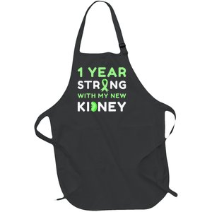 1 Year Strong With My New Kidney Transplant Anniversary Full-Length Apron With Pockets