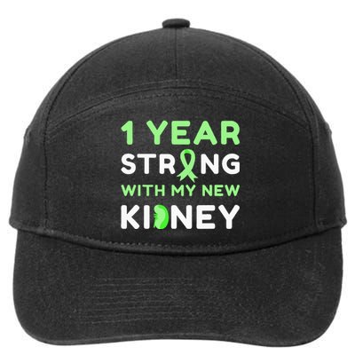 1 Year Strong With My New Kidney Transplant Anniversary 7-Panel Snapback Hat