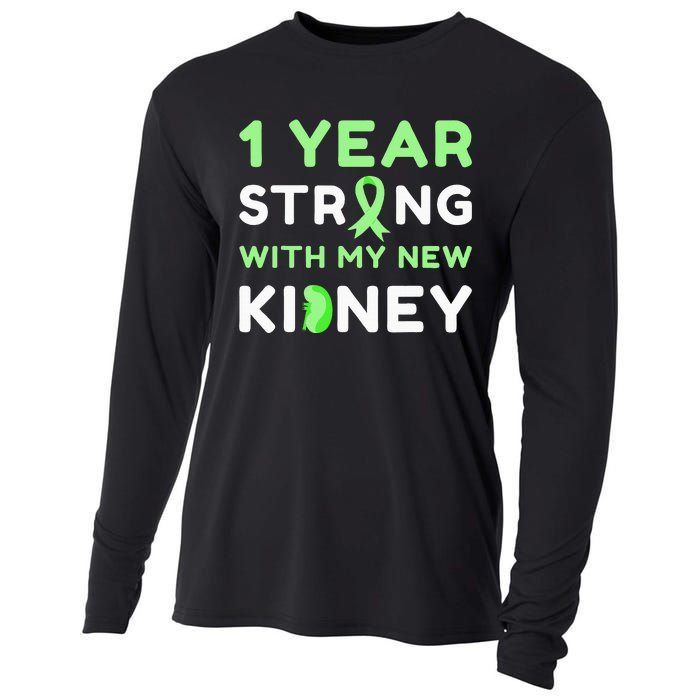 1 Year Strong With My New Kidney Transplant Anniversary Cooling Performance Long Sleeve Crew