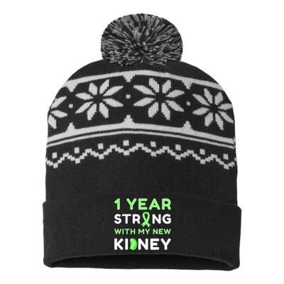 1 Year Strong With My New Kidney Transplant Anniversary USA-Made Snowflake Beanie