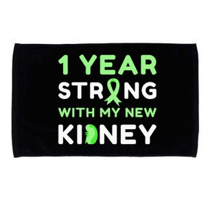 1 Year Strong With My New Kidney Transplant Anniversary Microfiber Hand Towel