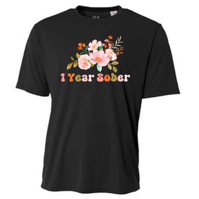 1 Year Sober Gift Sober Anniversary Gift Sobriety Gift Recovery Soberversary Cooling Performance Crew T-Shirt