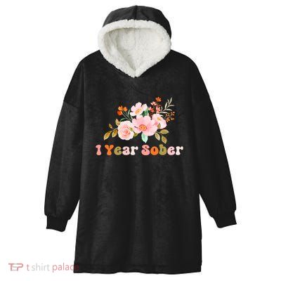 1 Year Sober Gift Sober Anniversary Gift Sobriety Gift Recovery Soberversary Hooded Wearable Blanket
