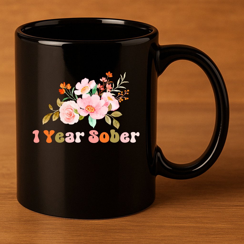 1 Year Sober Gift Sober Anniversary Gift Sobriety Gift Recovery Soberversary 11oz C Handle Ceramic Mug
