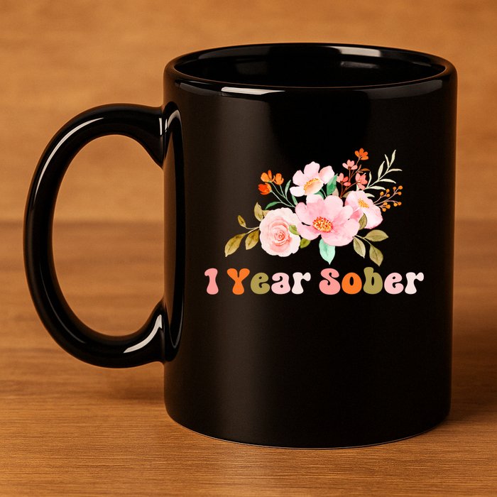 1 Year Sober Gift Sober Anniversary Gift Sobriety Gift Recovery Soberversary 11oz C Handle Ceramic Mug