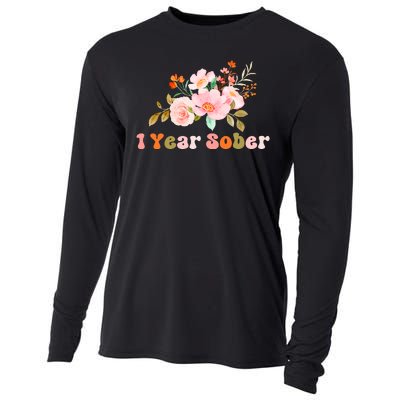 1 Year Sober Gift Sober Anniversary Gift Sobriety Gift Recovery Soberversary Cooling Performance Long Sleeve Crew