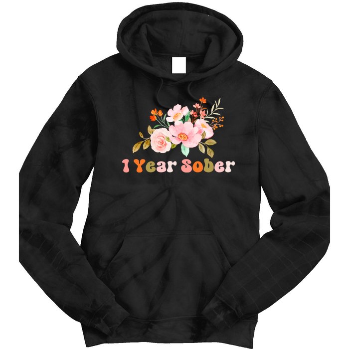 1 Year Sober Gift Sober Anniversary Gift Sobriety Gift Recovery Soberversary Tie Dye Hoodie