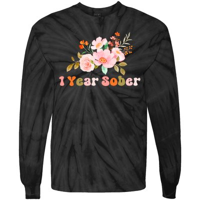 1 Year Sober Gift Sober Anniversary Gift Sobriety Gift Recovery Soberversary Tie-Dye Long Sleeve Shirt