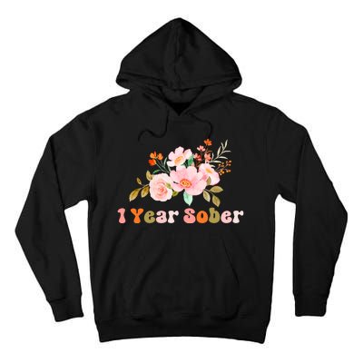 1 Year Sober Gift Sober Anniversary Gift Sobriety Gift Recovery Soberversary Tall Hoodie