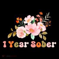 1 Year Sober Gift Sober Anniversary Gift Sobriety Gift Recovery Soberversary Womens T-Shirt