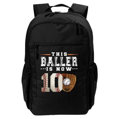 10 Years This Baller Is Now 10 Baseball 10th Birthday Backpack