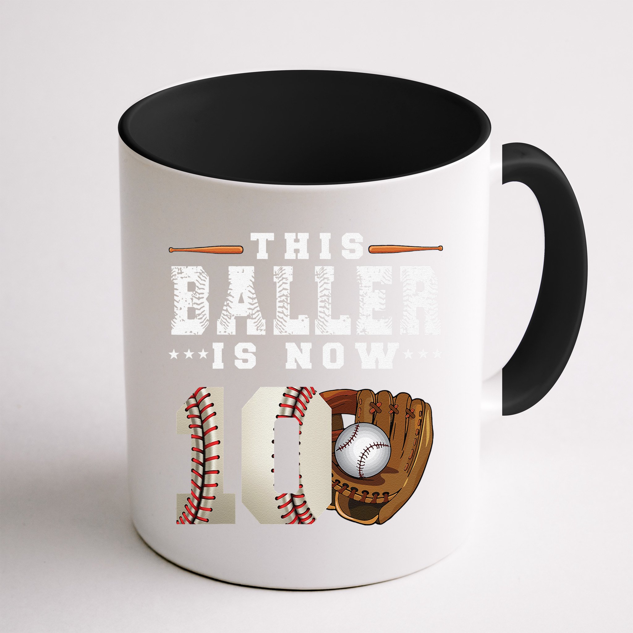 10 Years This Baller Is Now 10 Baseball 10th Birthday Mug