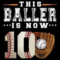10 Years This Baller Is Now 10 Baseball 10th Birthday 16 in Basic Backpack