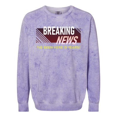 15 Year Work Anniversary 15th Employee Appreciation Colorblast Crewneck Sweatshirt