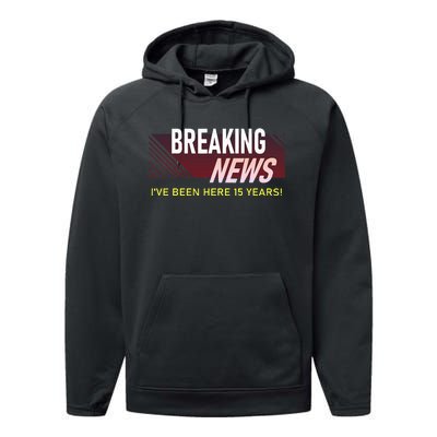 15 Year Work Anniversary 15th Employee Appreciation Performance Fleece Hoodie