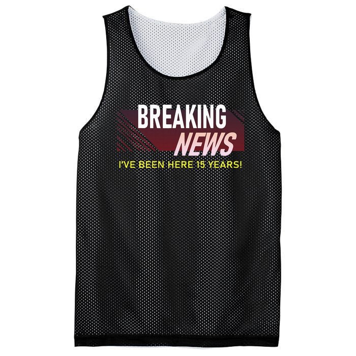 15 Year Work Anniversary 15th Employee Appreciation Mesh Reversible Basketball Jersey Tank