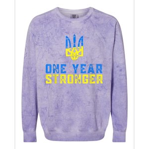 1 Year War Anniversary In Ukraine, Stand With Ukraine Colorblast Crewneck Sweatshirt