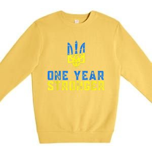 1 Year War Anniversary In Ukraine, Stand With Ukraine Premium Crewneck Sweatshirt