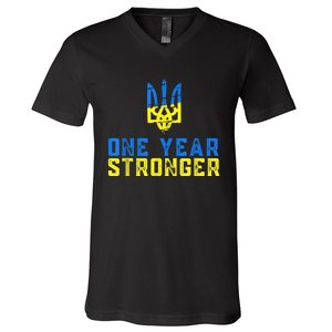 1 Year War Anniversary In Ukraine, Stand With Ukraine V-Neck T-Shirt