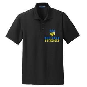 1 Year War Anniversary In Ukraine, Stand With Ukraine Dry Zone Grid Polo