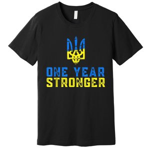 1 Year War Anniversary In Ukraine, Stand With Ukraine Premium T-Shirt