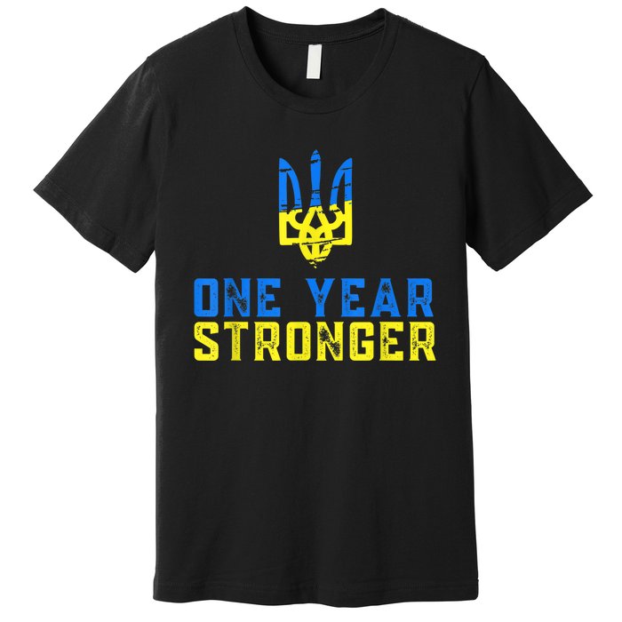 1 Year War Anniversary In Ukraine, Stand With Ukraine Premium T-Shirt