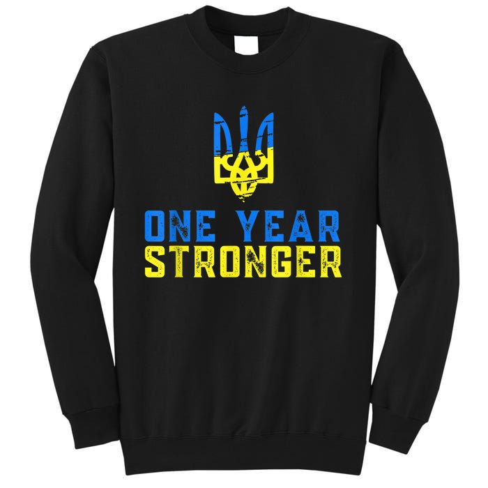 1 Year War Anniversary In Ukraine, Stand With Ukraine Tall Sweatshirt