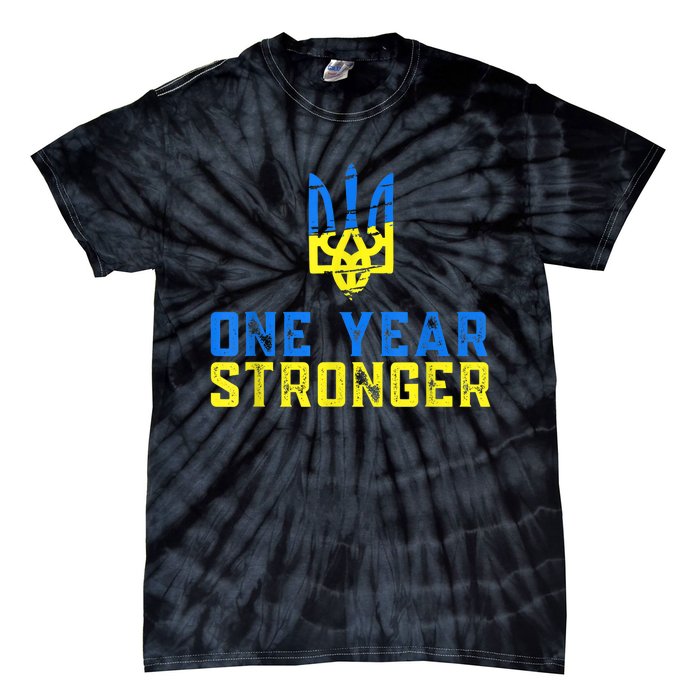 1 Year War Anniversary In Ukraine, Stand With Ukraine Tie-Dye T-Shirt