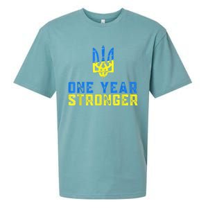 1 Year War Anniversary In Ukraine, Stand With Ukraine Sueded Cloud Jersey T-Shirt