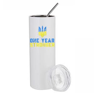 1 Year War Anniversary In Ukraine, Stand With Ukraine Stainless Steel Tumbler