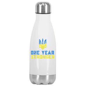 1 Year War Anniversary In Ukraine, Stand With Ukraine Stainless Steel Insulated Water Bottle