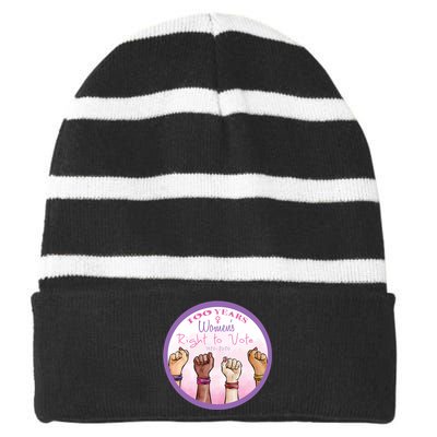 100 Years Women Right To Vote Centennial Xix 19th Striped Beanie with Solid Band