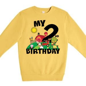 2 Year Old Farm My 2nd Birthday Premium Crewneck Sweatshirt