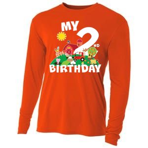 2 Year Old Farm My 2nd Birthday Cooling Performance Long Sleeve Crew