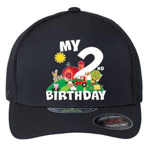 2 Year Old Farm My 2nd Birthday Flexfit Unipanel Trucker Cap