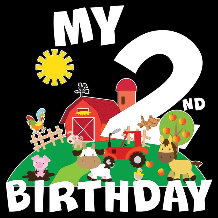2 Year Old Farm My 2nd Birthday Performance Shirt