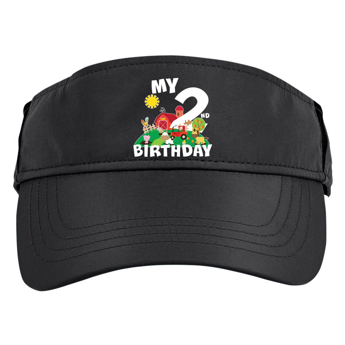 2 Year Old Farm My 2nd Birthday Adult Drive Performance Visor