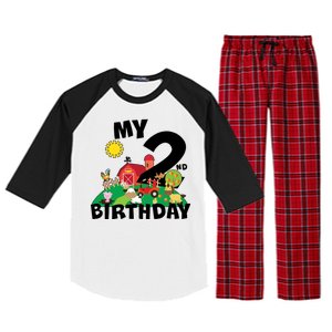 2 Year Old Farm My 2nd Birthday Raglan Sleeve Pajama Set