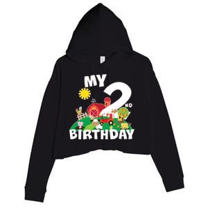 2 Year Old Farm My 2nd Birthday Crop Fleece Hoodie