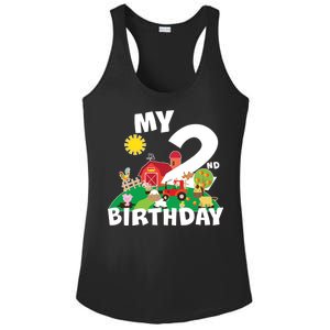 2 Year Old Farm My 2nd Birthday Ladies PosiCharge Competitor Racerback Tank