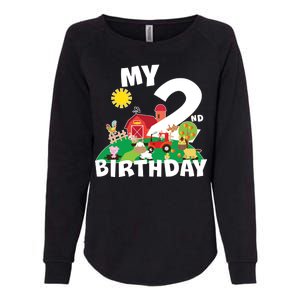 2 Year Old Farm My 2nd Birthday Womens California Wash Sweatshirt