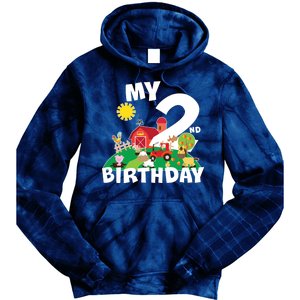 2 Year Old Farm My 2nd Birthday Tie Dye Hoodie