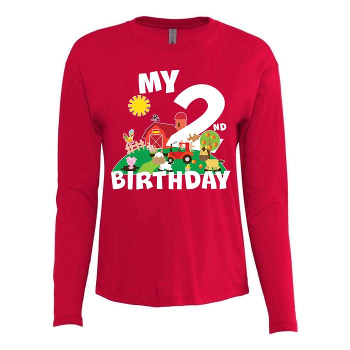 2 Year Old Farm My 2nd Birthday Womens Cotton Relaxed Long Sleeve T-Shirt